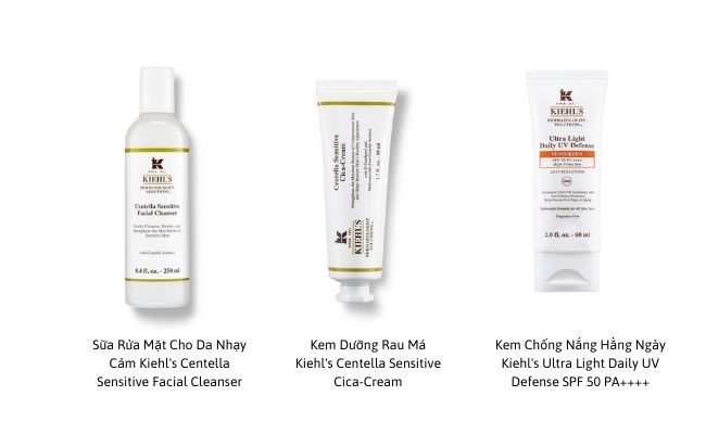 Bộ Skincare Cho Da Dầu Mụn Kiehl's Centella Sensitive