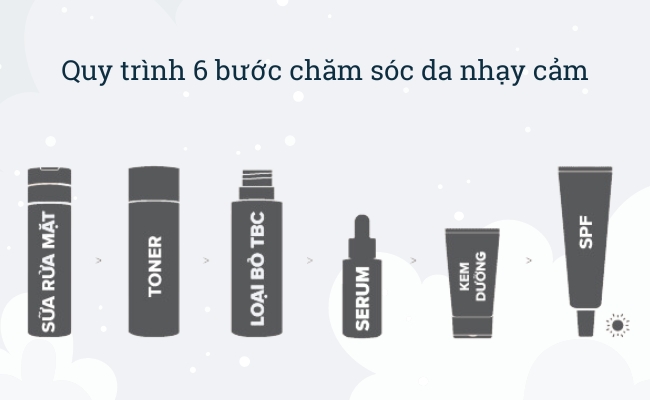Các bước skincare cho da nhạy cảm