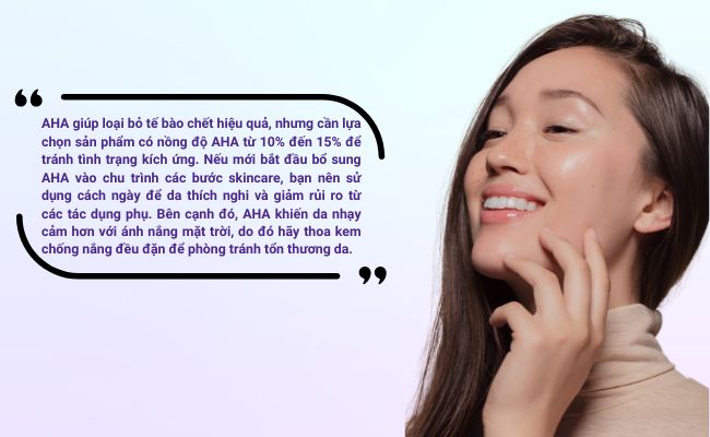 Cách sử dụng mỹ phẩm chứa AHA