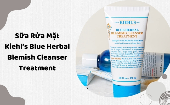 Sữa rửa mặt Kiehl's dạng Gel Blue Herbal Blemish Cleanser Treatment