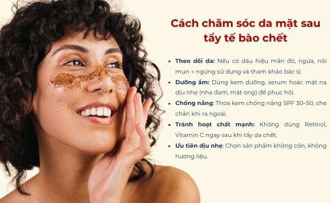 Cách chăm sóc da mặt sau tẩy tế bào chết