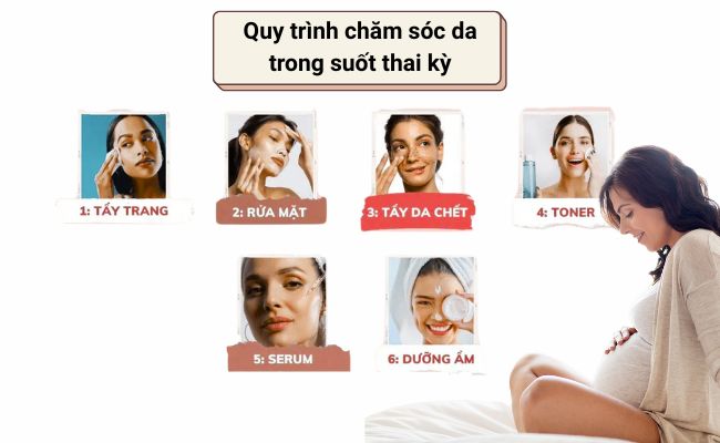 Làm sạch da trước khi sử dụng kem dưỡng cho mẹ bầu