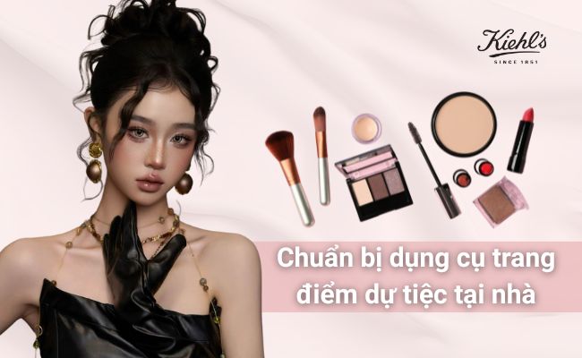 Chuẩn bị dụng cụ trang điểm dự tiệc tại nhà